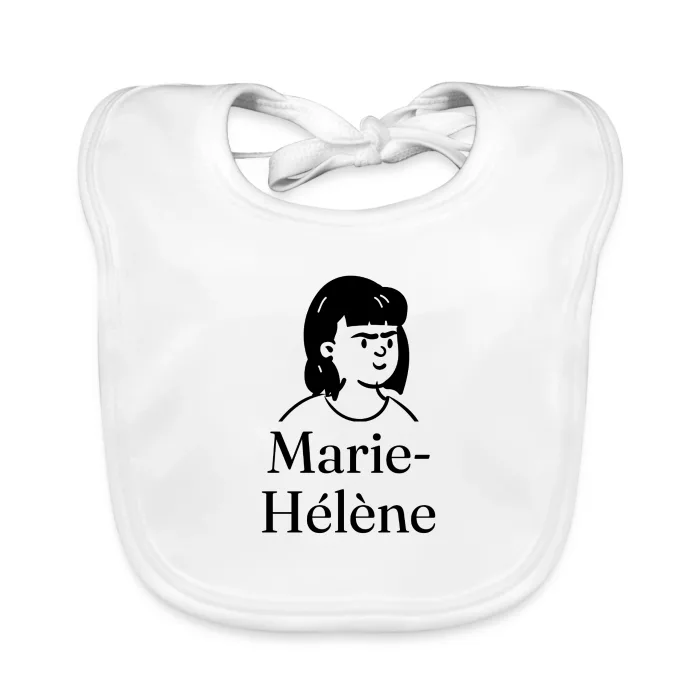 Bavoir bébé personnalisé au prénom Marie-Hélène