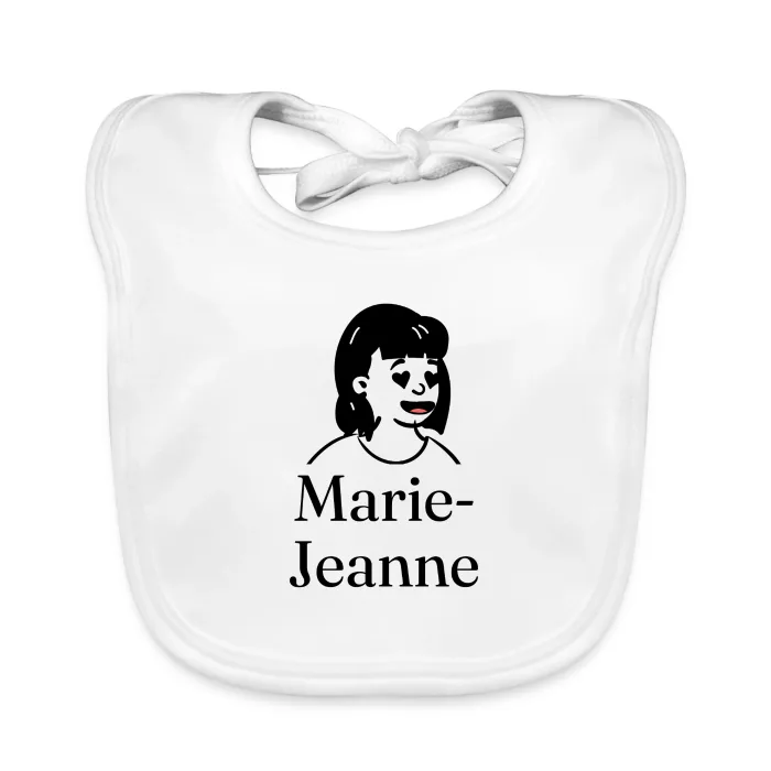 Bavoir bébé personnalisé au prénom Marie-Jeanne