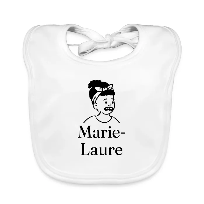 Bavoir bébé personnalisé au prénom Marie-Laure