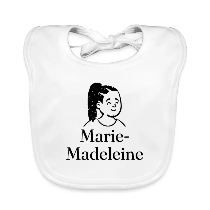 Bavoir bébé personnalisé au prénom Marie-Madeleine