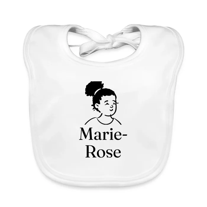 Bavoir bébé personnalisé au prénom Marie-Rose