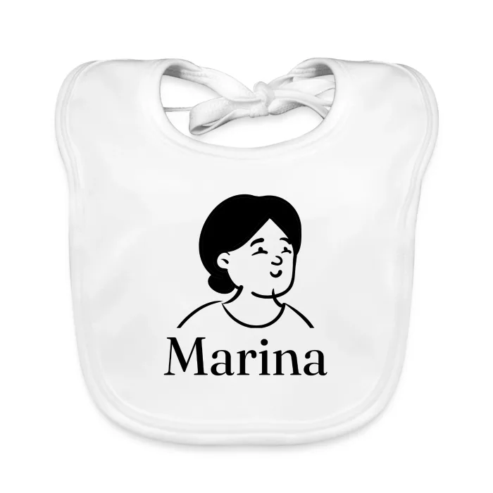 Bavoir bébé personnalisé au prénom Marina