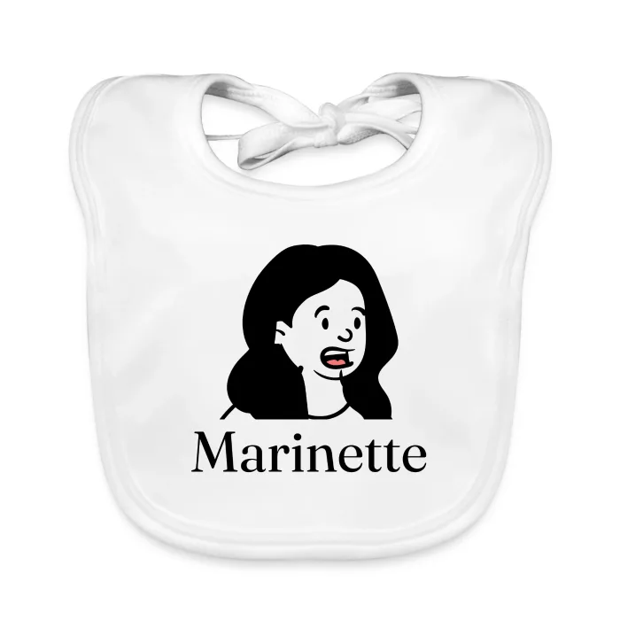 Bavoir bébé personnalisé au prénom Marinette