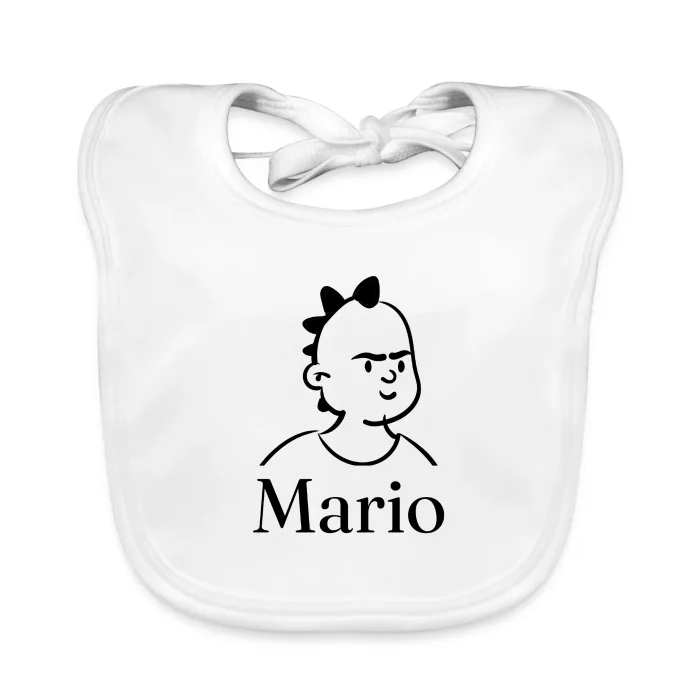 Bavoir bébé personnalisé au prénom Mario