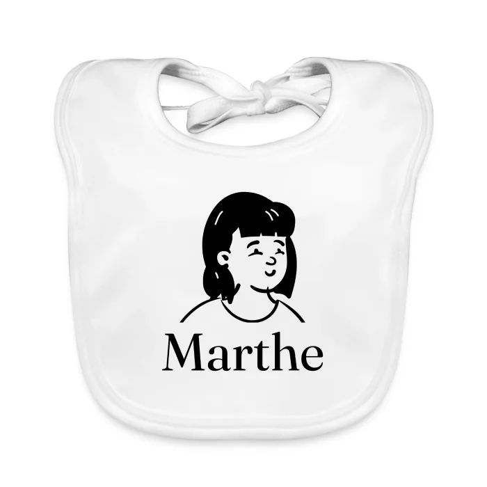 Bavoir bébé personnalisé au prénom Marthe