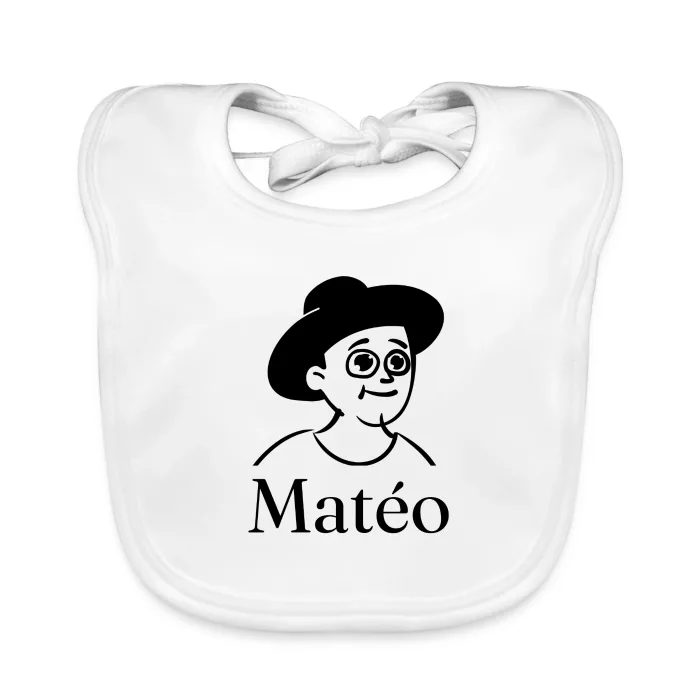 Bavoir bébé personnalisé au prénom Matéo