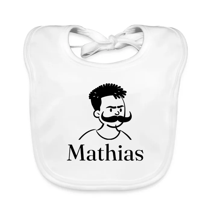 Bavoir bébé personnalisé au prénom Mathias