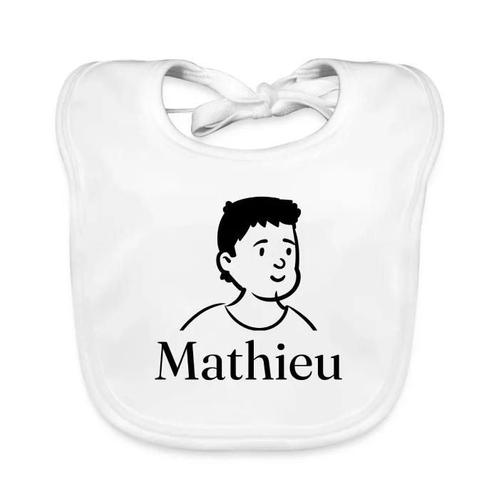 Bavoir bébé personnalisé au prénom Mathieu