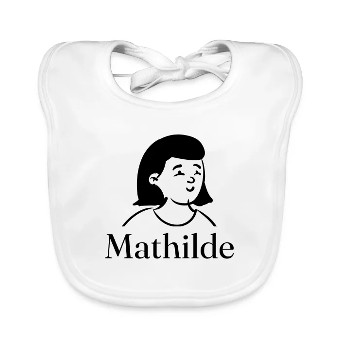 Bavoir bébé personnalisé au prénom Mathilde