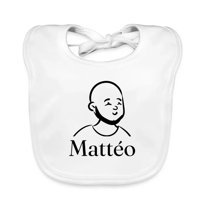 Bavoir bébé personnalisé au prénom Mattéo