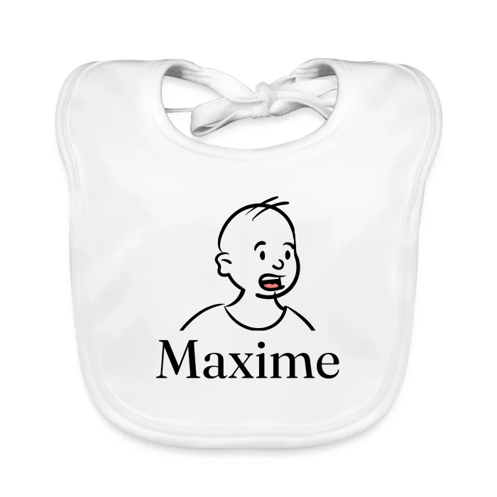Bavoir bébé personnalisé au prénom Maxime