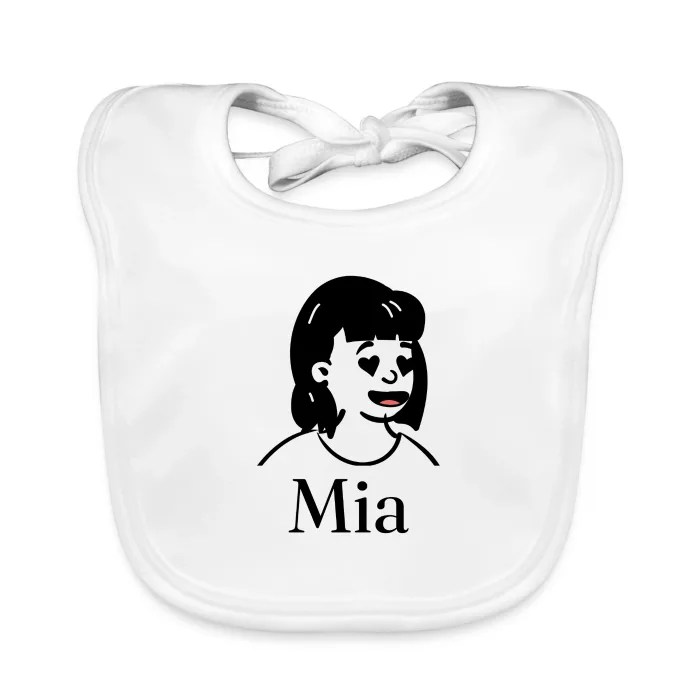 Bavoir bébé personnalisé au prénom Mia