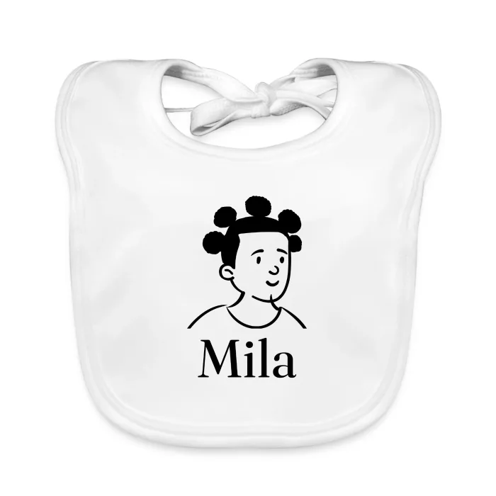 Bavoir bébé personnalisé au prénom Mila