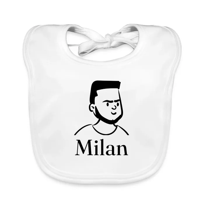 Bavoir bébé personnalisé au prénom Milan