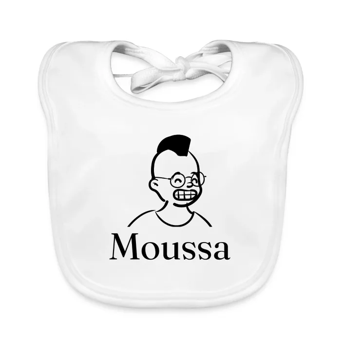 Bavoir bébé personnalisé au prénom Moussa