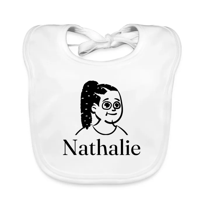 Bavoir bébé personnalisé au prénom Nathalie