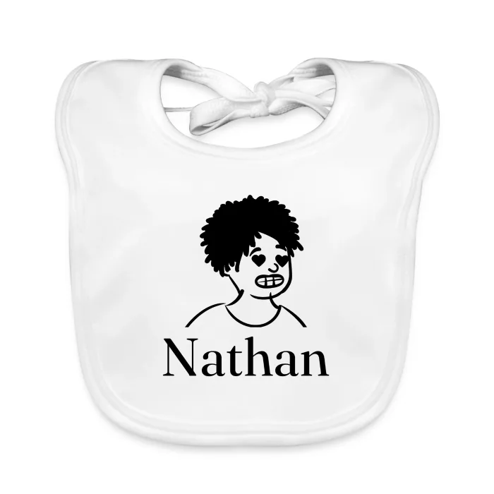 Bavoir bébé personnalisé au prénom Nathan