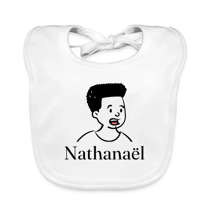 Bavoir bébé personnalisé au prénom Nathanaël