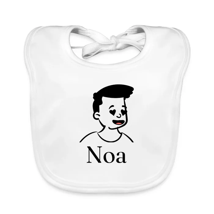 Bavoir bébé personnalisé au prénom Noa