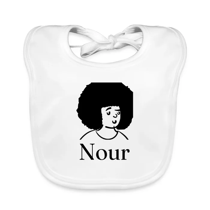 Bavoir bébé personnalisé au prénom Nour