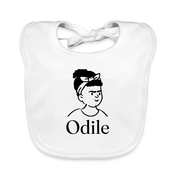 Bavoir bébé personnalisé au prénom Odile