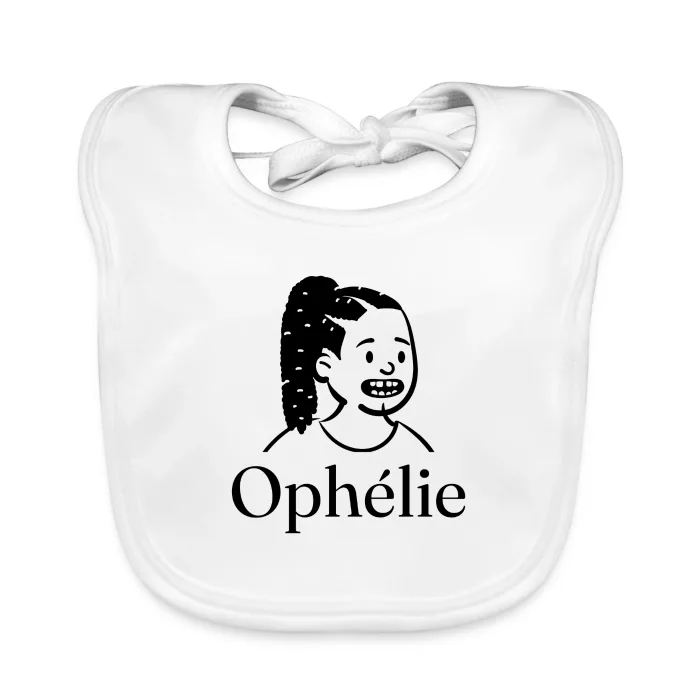 Bavoir bébé personnalisé au prénom Ophélie