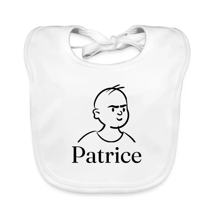 Bavoir bébé personnalisé au prénom Patrice