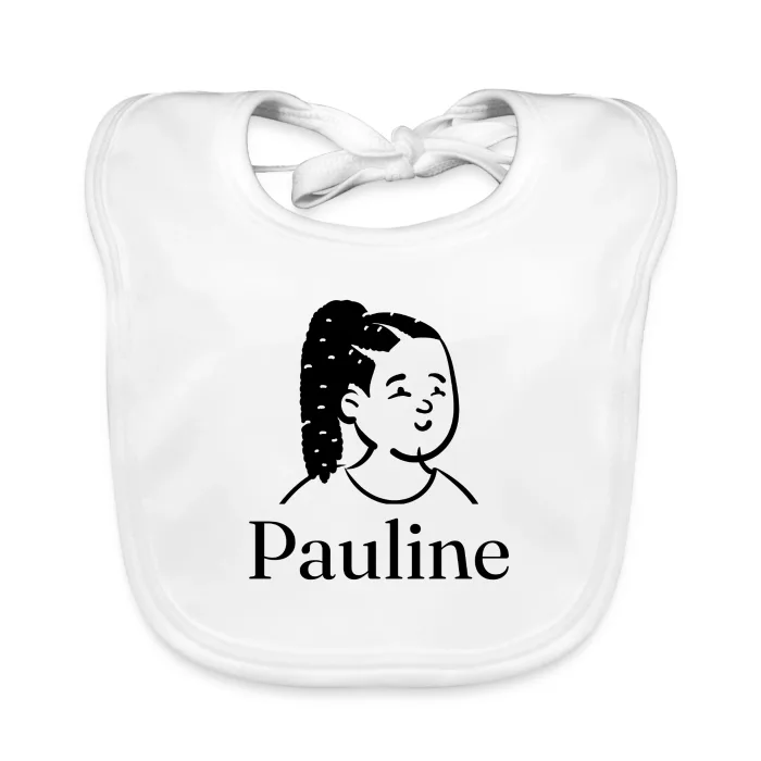 Bavoir bébé personnalisé au prénom Pauline