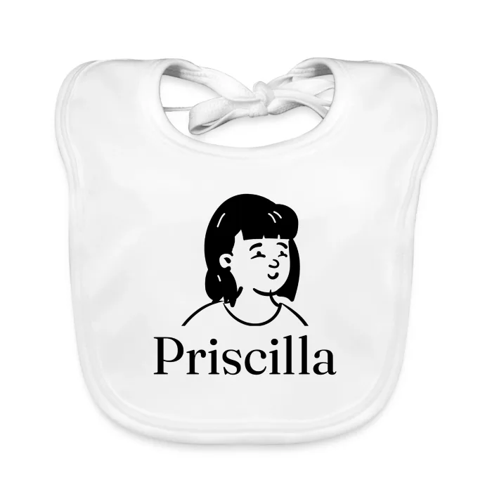 Bavoir bébé personnalisé au prénom Priscilla