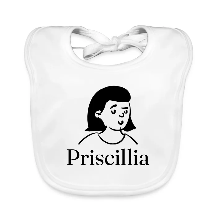Bavoir bébé personnalisé au prénom Priscillia