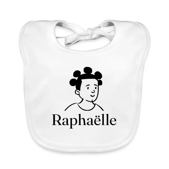 Bavoir bébé personnalisé au prénom Raphaëlle