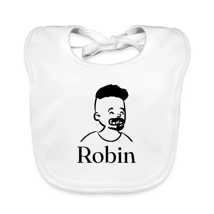 Bavoir bébé personnalisé au prénom Robin