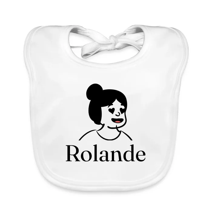 Bavoir bébé personnalisé au prénom Rolande