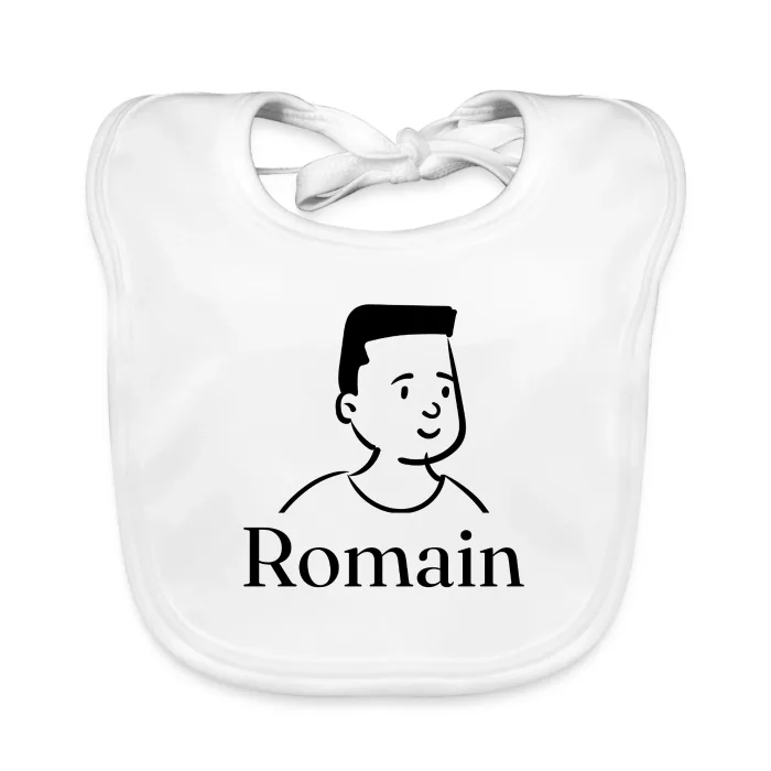 Bavoir bébé personnalisé au prénom Romain