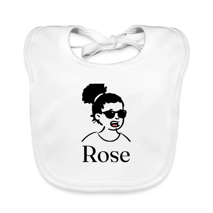 Bavoir bébé personnalisé au prénom Rose