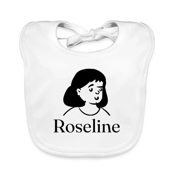Bavoir bébé personnalisé au prénom Roseline