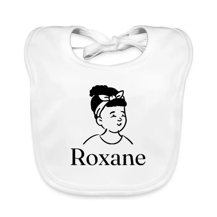 Bavoir bébé personnalisé au prénom Roxane
