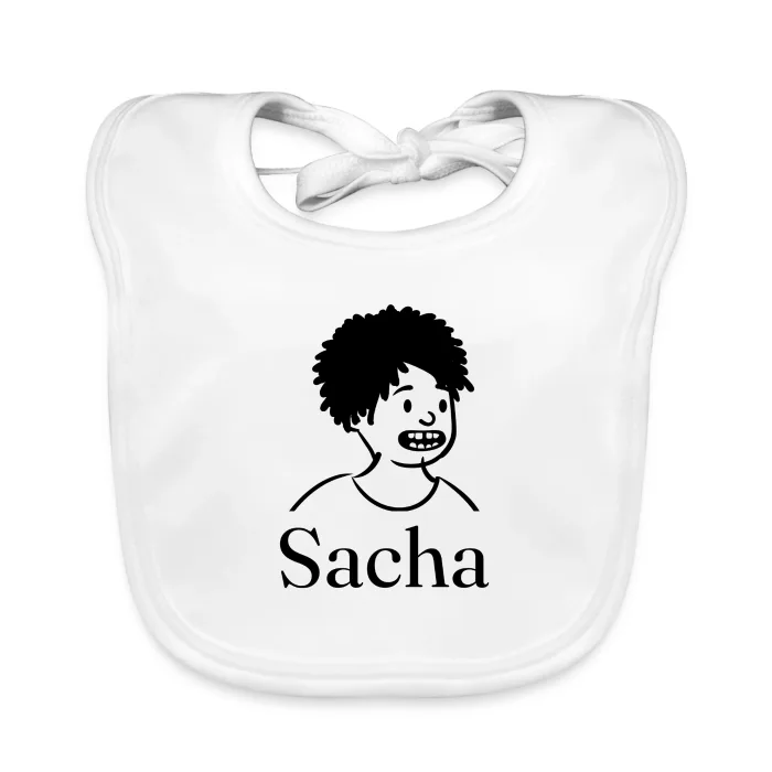 Bavoir bébé personnalisé au prénom Sacha