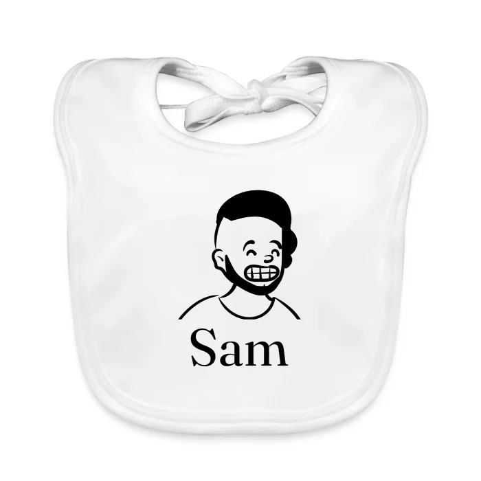 Bavoir bébé personnalisé au prénom Sam