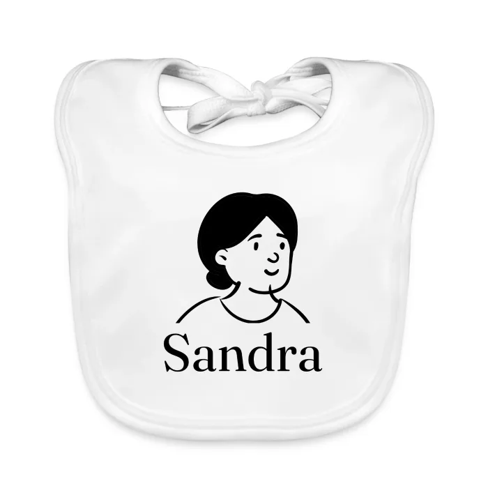 Bavoir bébé personnalisé au prénom Sandra