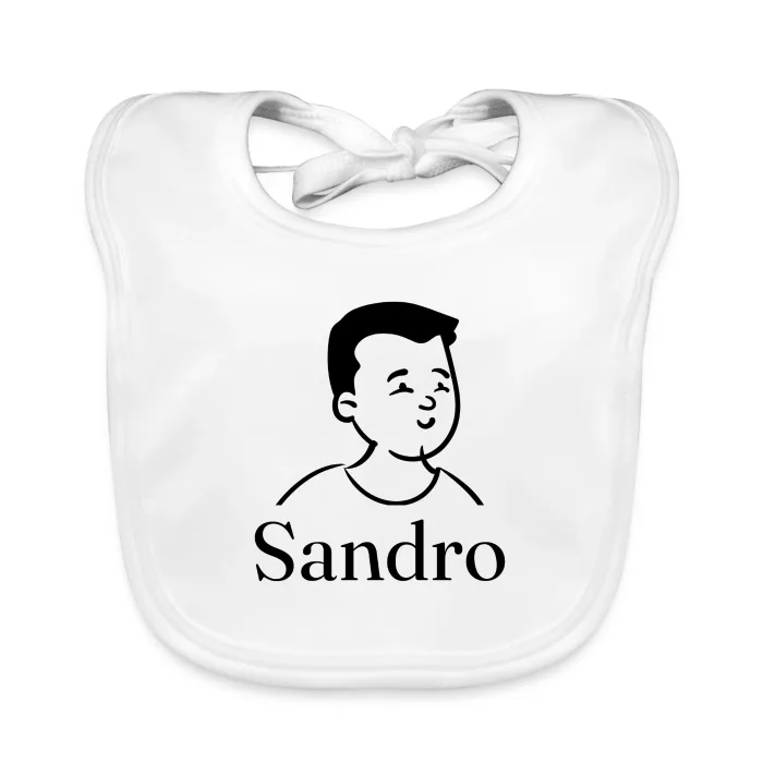 Bavoir bébé personnalisé au prénom Sandro