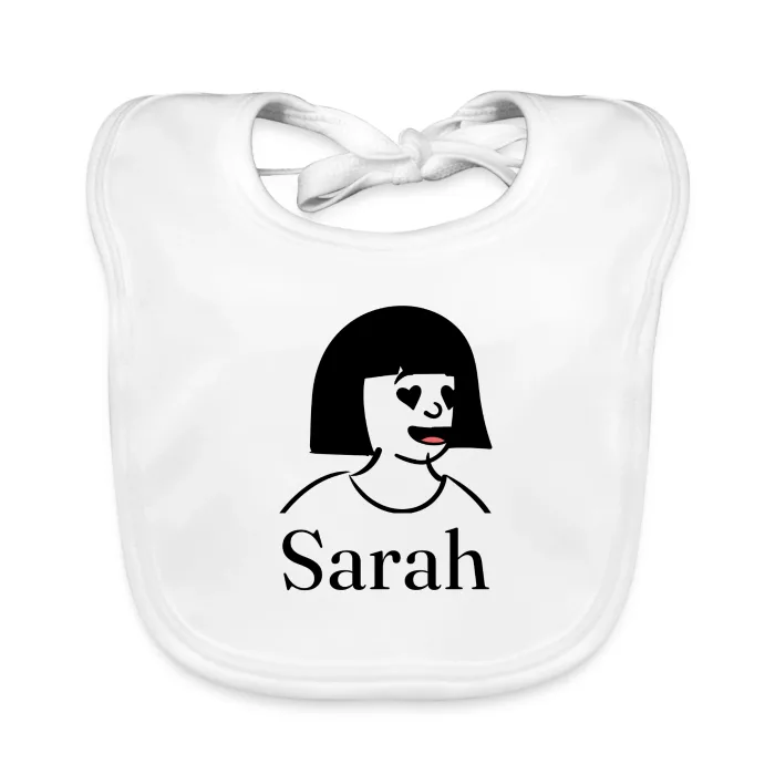 Bavoir bébé personnalisé au prénom Sarah