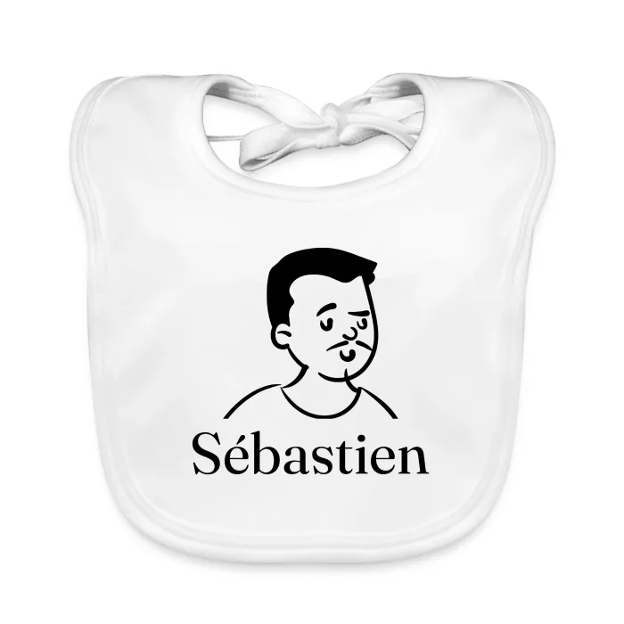 Bavoir bébé personnalisé au prénom Sébastien