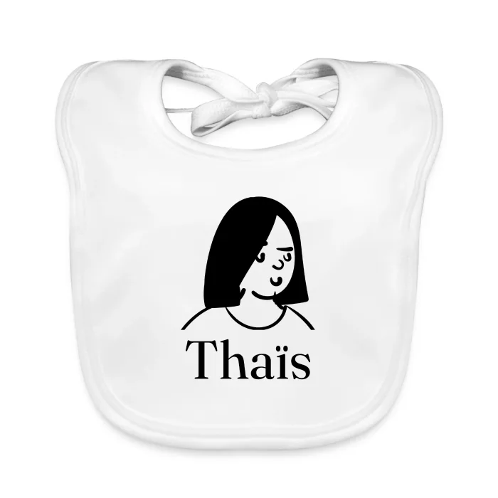 Bavoir bébé personnalisé au prénom Thaïs