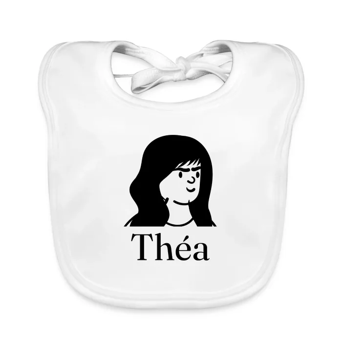 Bavoir bébé personnalisé au prénom Théa