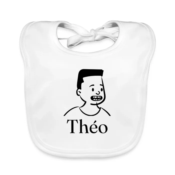 Bavoir bébé personnalisé au prénom Théo