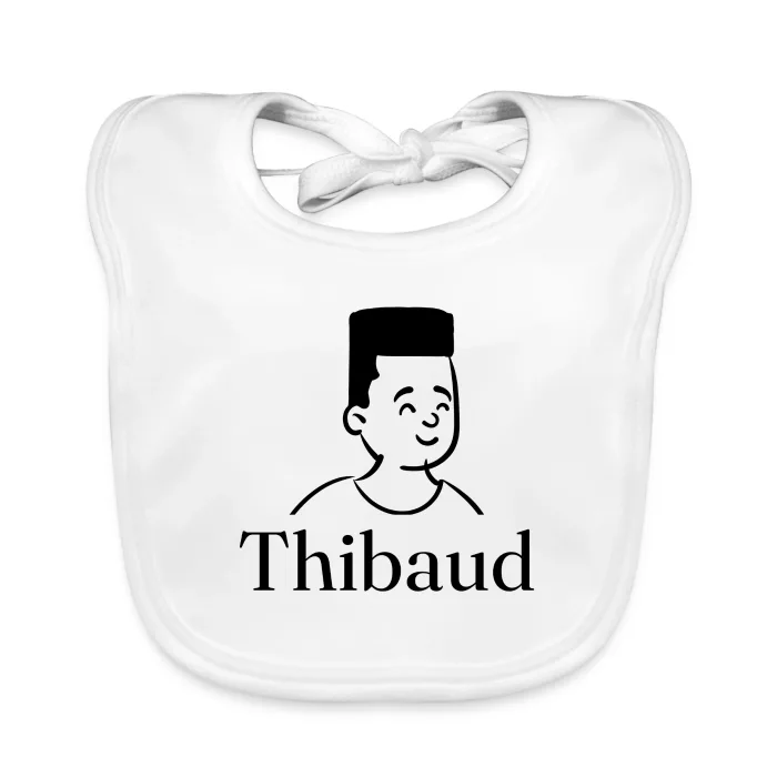 Bavoir bébé personnalisé au prénom Thibaud