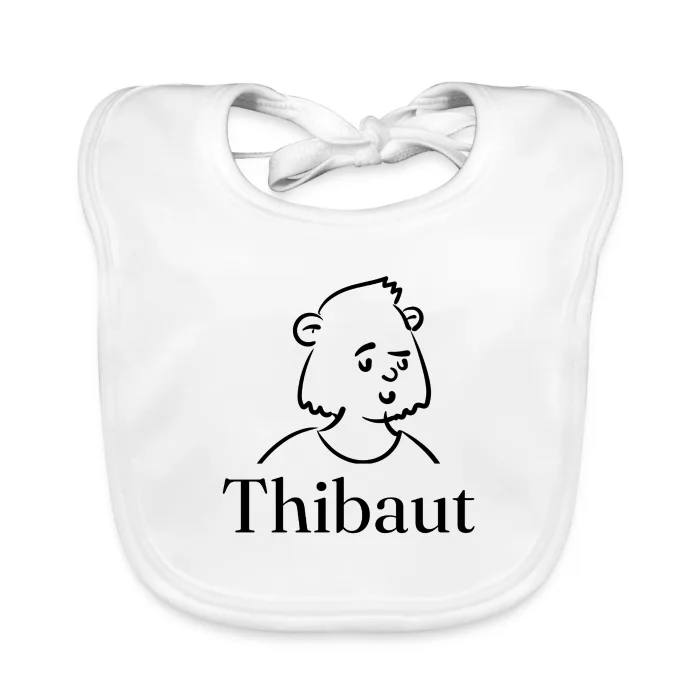 Bavoir bébé personnalisé au prénom Thibaut