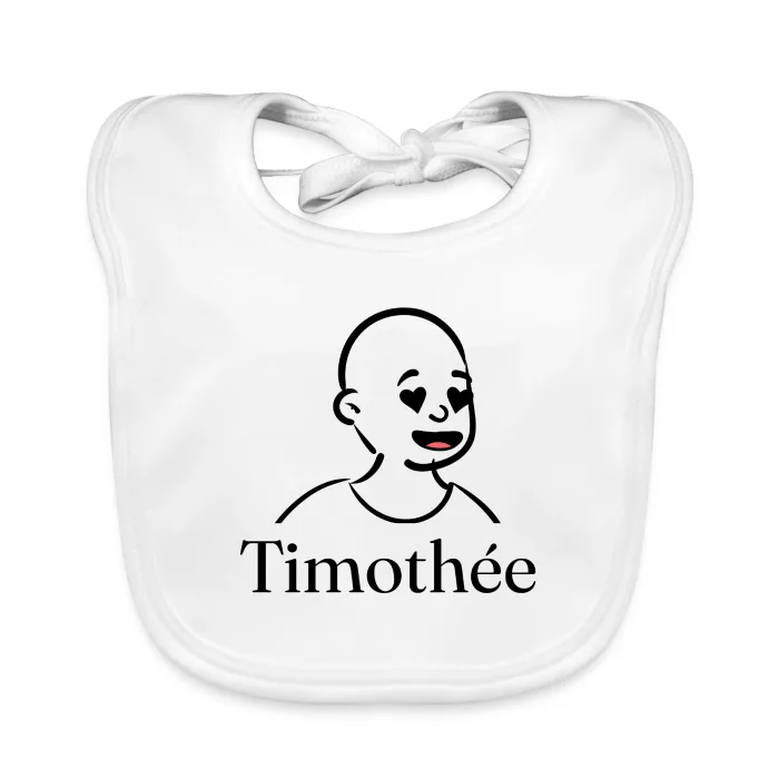Bavoir bébé personnalisé au prénom Timothée
