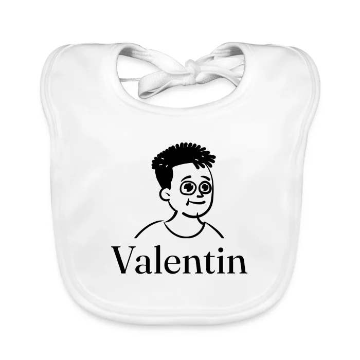 Bavoir bébé personnalisé au prénom Valentin